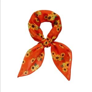 Follow the Sun Orange Sunflower Erstwilder pinup retro Head Scarf